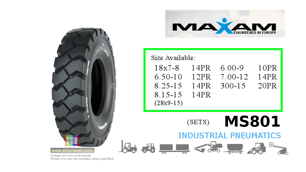 Maxam MS801 8.25x15 825-15 825x15 Industrial Forklift Pneumatic Tires